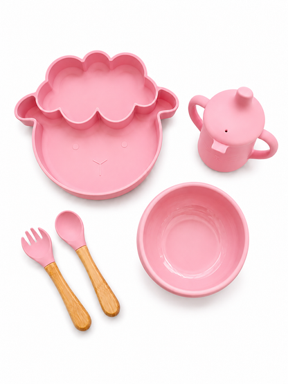 Set Picameemee: Plato Oveja + Vaso + Bowl + Cuchara + Tenedor
