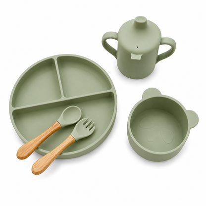 Set Picañamñam: Plato Disiones + Vaso + Bowl Panda + Cuchara + Tenedor